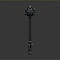 3D Rendered War Hammer With Mechanical Head And Long Metal Handle