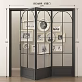 Black Framed Glass Folding Door with Decorative Picture Wall in Interior Design