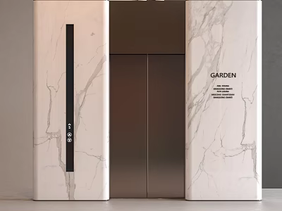 Modern Garden Elevator With Sleek Marble Exterior And Elegant Design 3d model