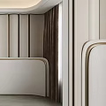 Modern Elegant Bedroom Accent Wall With Upholstered Panels And Gold Metal Trim