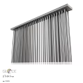 Modern Linear Chandelier Design With Vertical Metal Strips For Interior Decoration