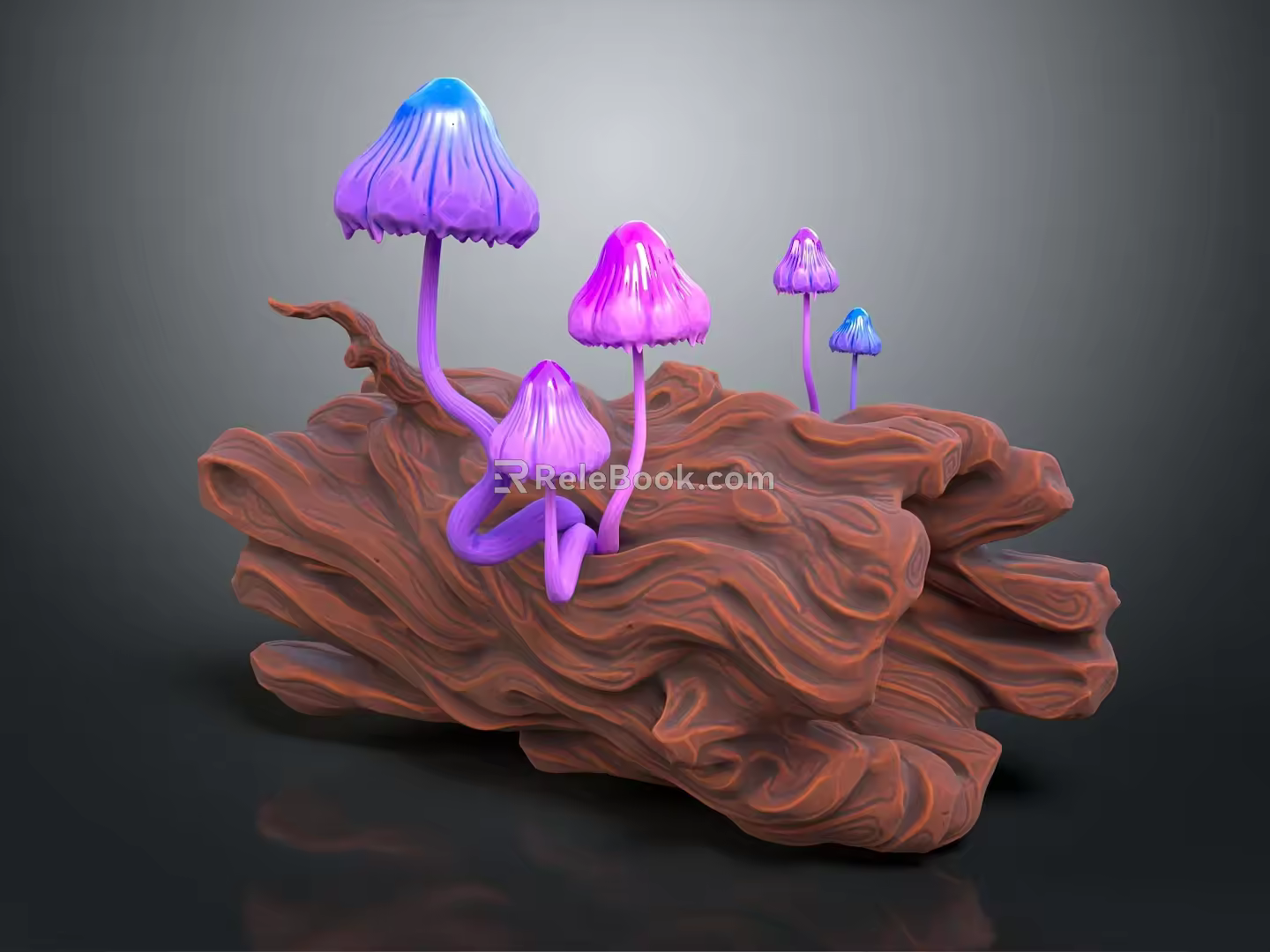 Modern mushroom straw mushroom poisonous mushroom plant 3d model