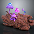 Modern mushroom straw mushroom poisonous mushroom plant 3d model