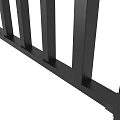 Black Metal Fence With Vertical Bars And Top Rail Structure Design
