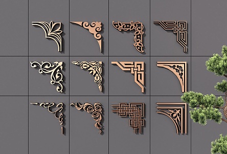 Carved Corner Element Component 3d model