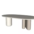 Nordic Clouds Long Dining Table Shaped Coffee Table Modern Minimalist Desk Long Table Negotiation Table Shaped Clouds Long Table 3d model