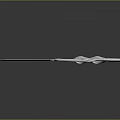 Metallic Sharp Knife With Unique Twisted Handle And Reflective Surface On Black Background