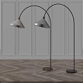 Modern Arc Floor Lamps in Black and Gold for Stylish Living Room Interior Design