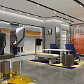 Modern Clothing Store Interior With Stylish Display Racks Comfortable Seating And Elegant Lighting