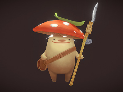 Modern Game Role Mushroom Warrior model