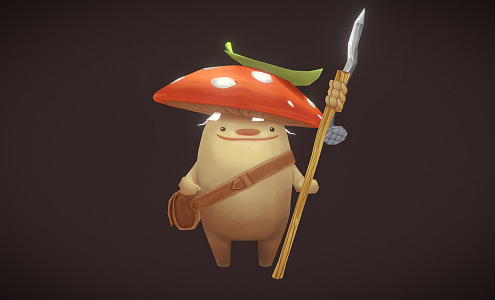 Modern Game Role Mushroom Warrior 3d model