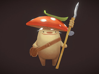 Modern Game Role Mushroom Warrior 3d model