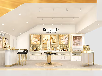 Re Nutriv Luxury Beauty Boutique with Elegant Interior and Product Displays 3d model