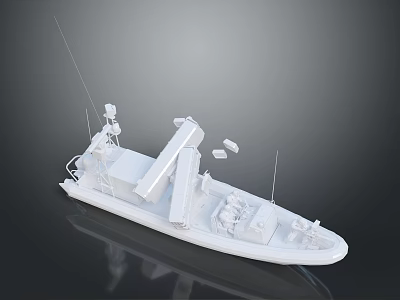 White Yacht 3D Rendering With Detailed Structure 3d model