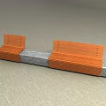 Modern Outdoor Landscape Seats With Wooden Slats And Gray Stone Bases