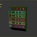 Green Mailbox With Numbered Compartments From 114 To 119