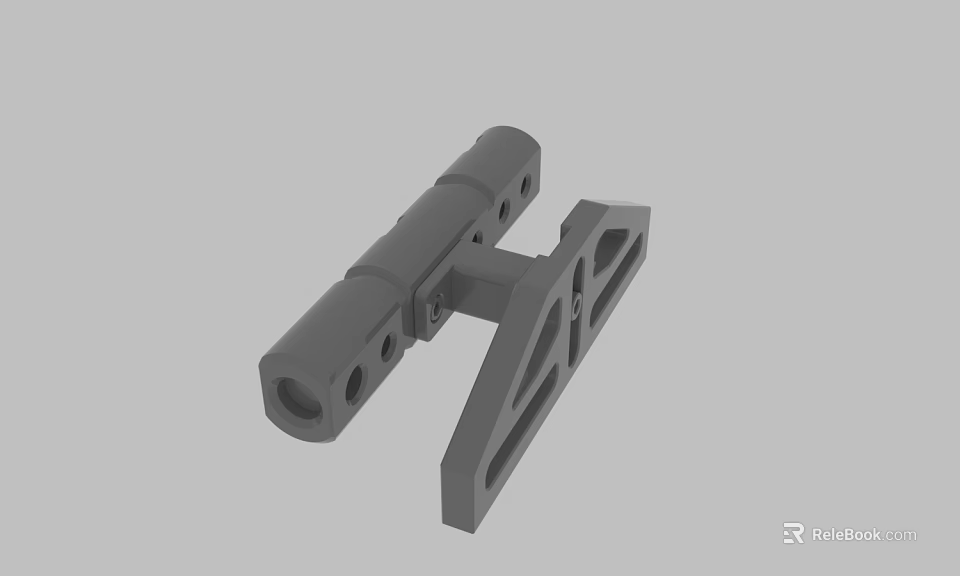 Industrial Gray Mechanical Bracket Component With Holes And Geometric Design 3d model 
