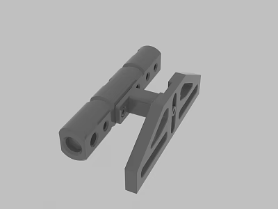 Industrial Gray Mechanical Bracket Component With Holes And Geometric Design 3d model