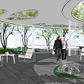 Modern gallery frame Special-shaped simple gallery frame Curved streamline stacked water landscape gallery frame 3d model
