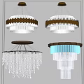 Elegant Modern Chandeliers Featuring Gold Trim Crystal Pendants And Blue Details