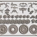 European-style Carved Line Carved Roman Column Plaster Line Corner Column 3d model