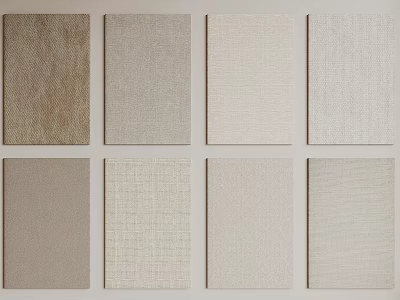 Square Rugs with Various Neutral Tones and Textured Patterns for Interior Decor 3d model