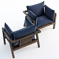 Modern Brown Leather Accent Chair With Light Wooden Frame And Plush Cushions