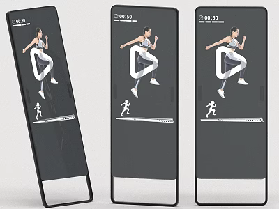 Smart Machine Interactive Fitness Mirror With Workout Display And Time Function 3d model