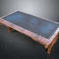 Functional Table Featuring Wooden Structure Transparent Tabletop And Decorative Edge Modern Design