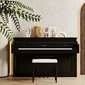 Stylish Interior With Piano Instrument And Art Supplies Including Frames Paint And Brushes