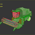 Green Combine Harvester Agricultural Machinery With Harvesting Equipment And Large Tires