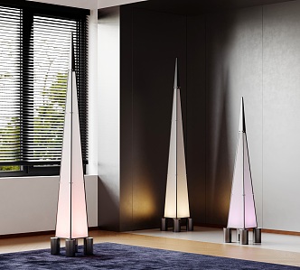 Industrial Style Floor Lamp Pyramid Floor Lamp Paper Lamp Bauhaus Floor Lamp Floor Lamp Floor Lamp 3d model