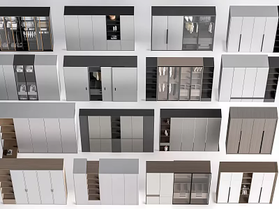 Various Modern Wardrobe Door Designs With Different Styles And Materials 3d model