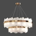 Elegant Modern Chandeliers Featuring Glass Discs Cylinders And Golden Layered Frames