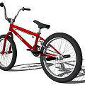 Red BMX Bike With Black Seat Handlebars And Sporty Frame Design