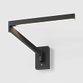 Modern Black Wall Light With Adjustable Arm And Elongated Illuminated Bar