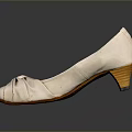 Elegant Beige Women Shoes With Bow Detail On Toe And Block Heel