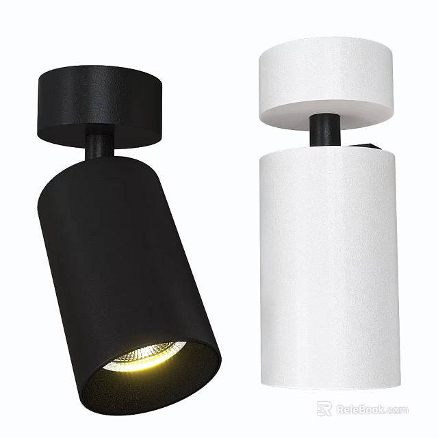 Modern Black And White Downlight Spotlight With Sleek Design And Bright Light 3d model
