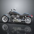 Black Cruiser Motorcycle With Classic Design Chrome Details Wide Tires And Leather Seat