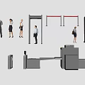 Modern Security Inspection Equipment Security Inspection Gate Security Inspection Machine Security Inspection Gate Character Gate Machine Gate Inspection Machine 3d model