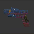 Tactical Green Black Pistol With Orange Stripe And Tactical Accessory Design