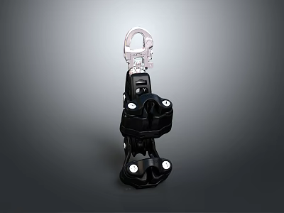 Durable Automotive Part Featuring Black Roller And Silver Metal Hook Design 3d model
