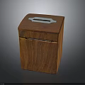 Elegant Solid Wooden Storage Box With Square Design Top Opening And Metal Accent