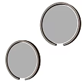 Modern Two Round Mirrors with Gold Frame Mounted on White Wall 3d model