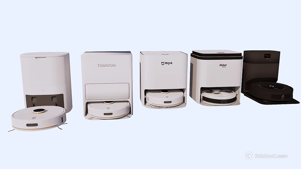 Smart Robot Vacuums Different Models With Automatic Dust Collection And Cleaning Features 3d model 