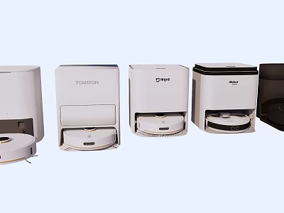 Smart Robot Vacuums Different Models With Automatic Dust Collection And Cleaning Features 3d model