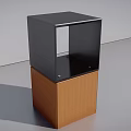 Modern Black and Brown Wooden Metal Shelf Unit with Minimalist Design