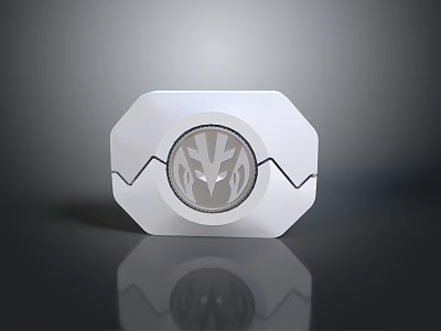 Stylish White Octagonal Household Item With Circular Patterned Center And Reflective Base 3d model