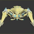 Futuristic Golden Mechanical Spider With Teal Accents And Reflective Surface