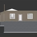 Cartoon House Floor Plan With Garage Red Car Staircase Wooden Floors And Rooms